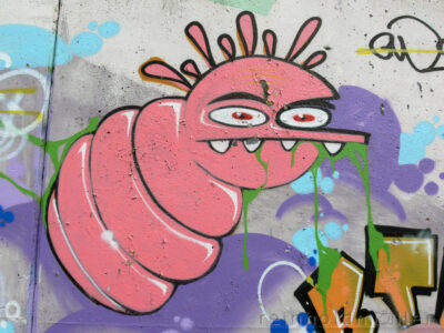 Graffity an der Kraftwerksmauer